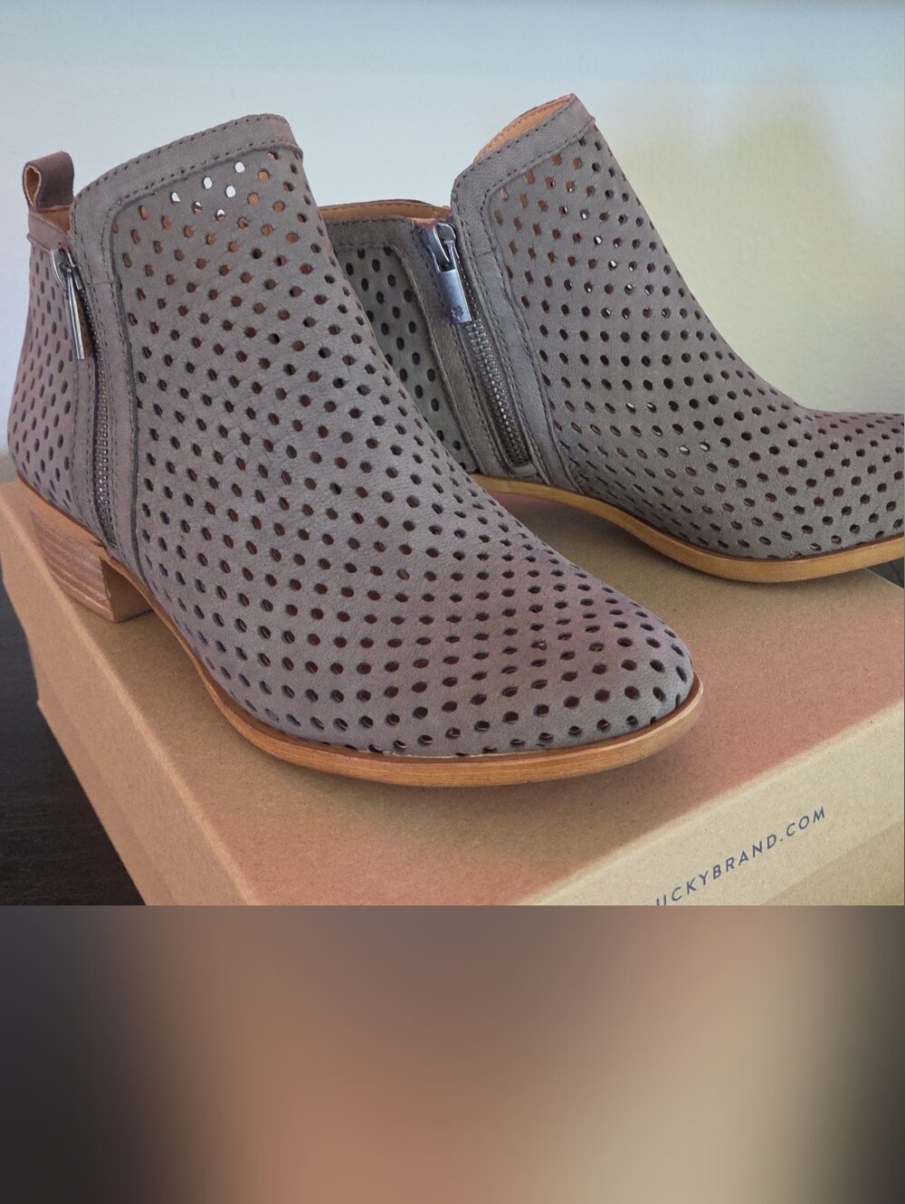 Lucky Brand- Taupe Ankle Booties - Women- Size 8- Like New